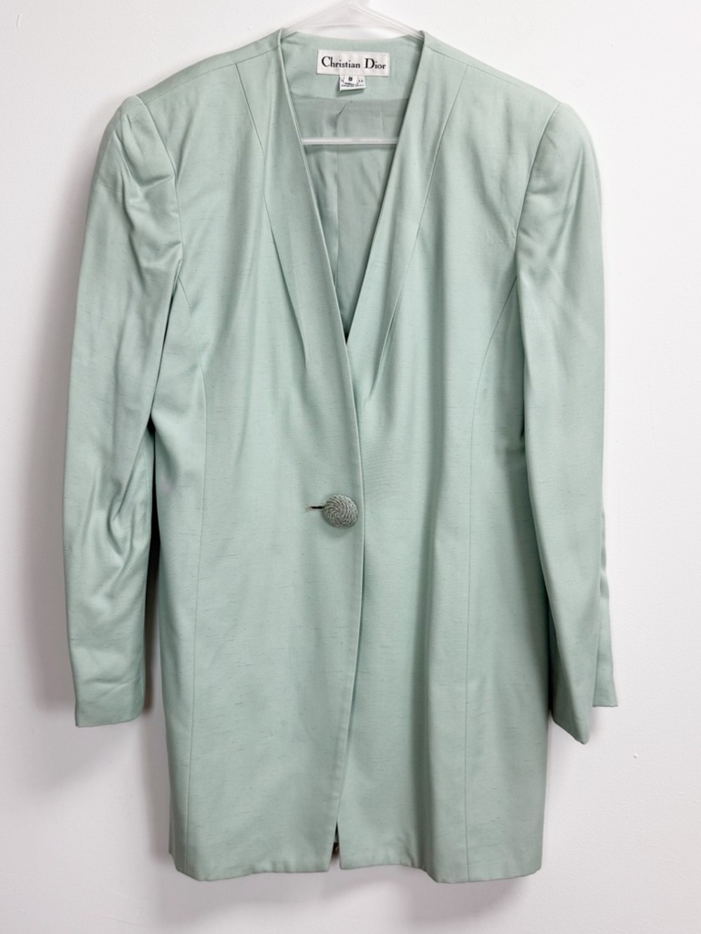 VTG Christian Dior Blazer Jacket Womens 8 Blue Green USA Made